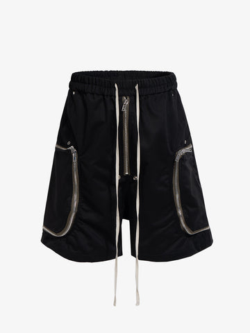 Water-Resistant Cargo Shorts – Polyamide Elastic Waist Relaxed Fit Utility Shorts