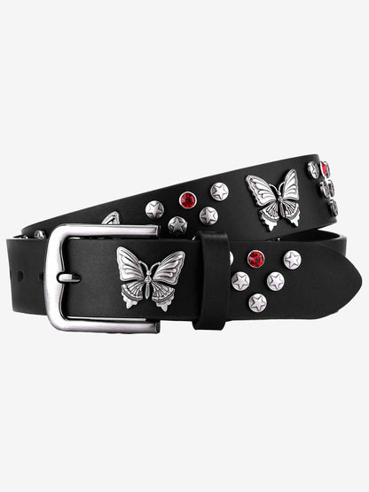 Vintage Butterfly & Star Studded Punk Belt 