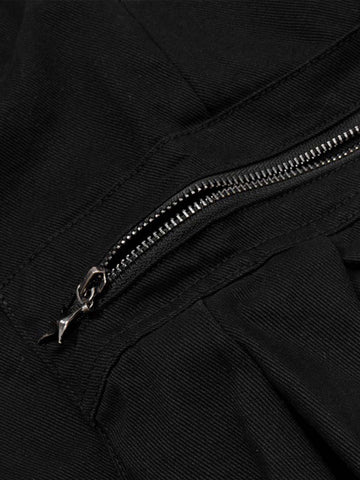 Leopard Waistband Cross Patch Cargo Pants 