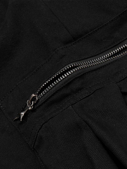 Leopard Waistband Cross Patch Cargo Pants 