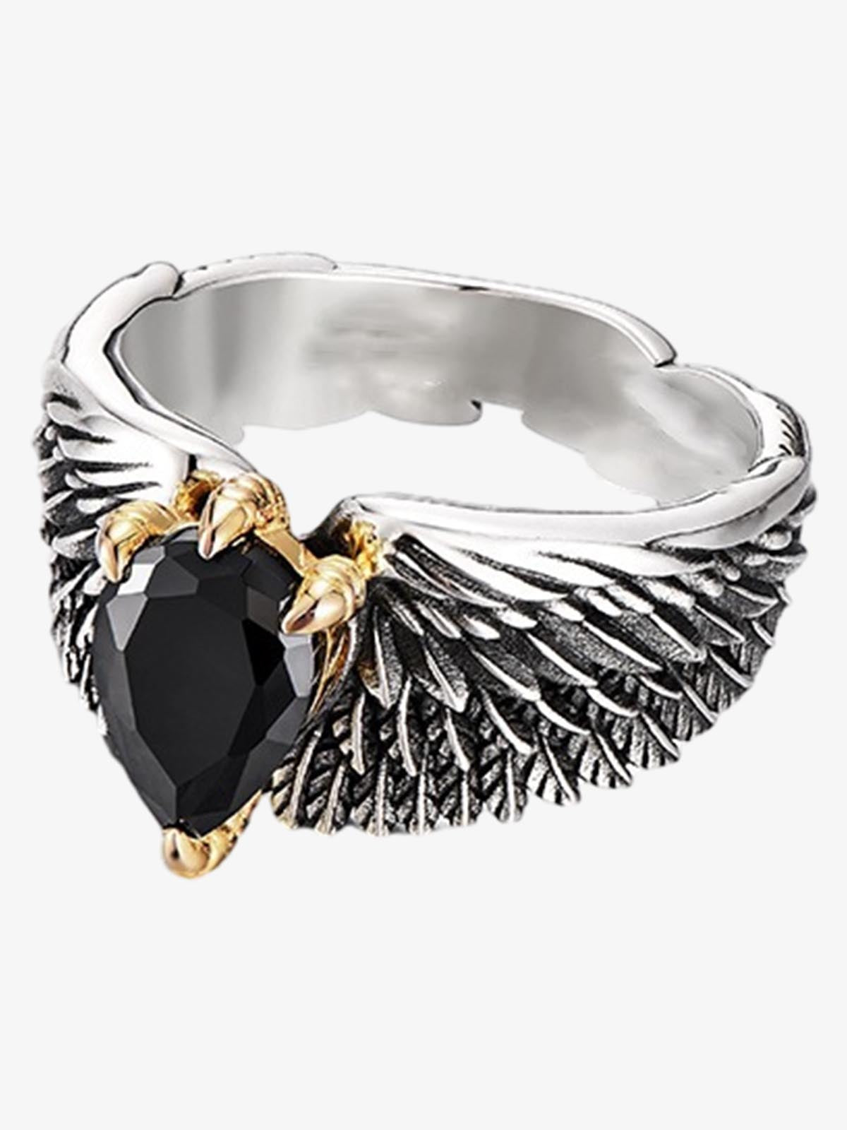 Gothic Wing Stone Ring 