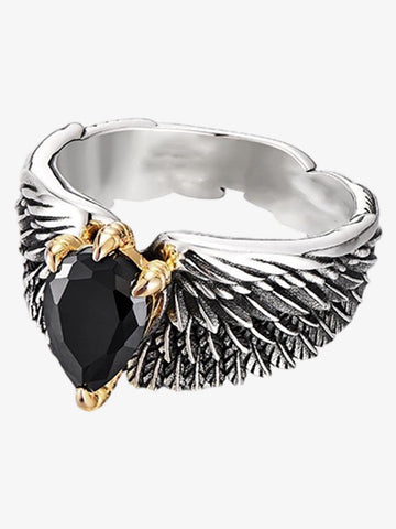 Gothic Wing Stone Ring 