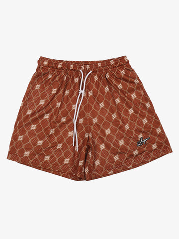 Shorts mit Vintage-Geometrie-Print und Kordelzug