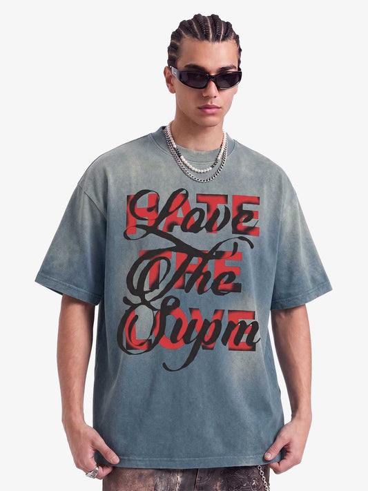 Retro-T-Shirt mit farblich abgesetztem Schriftzug