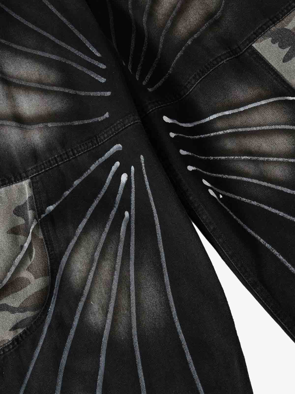 Butterfly Spray Graphic Camo Pocket Barrel Jeans 