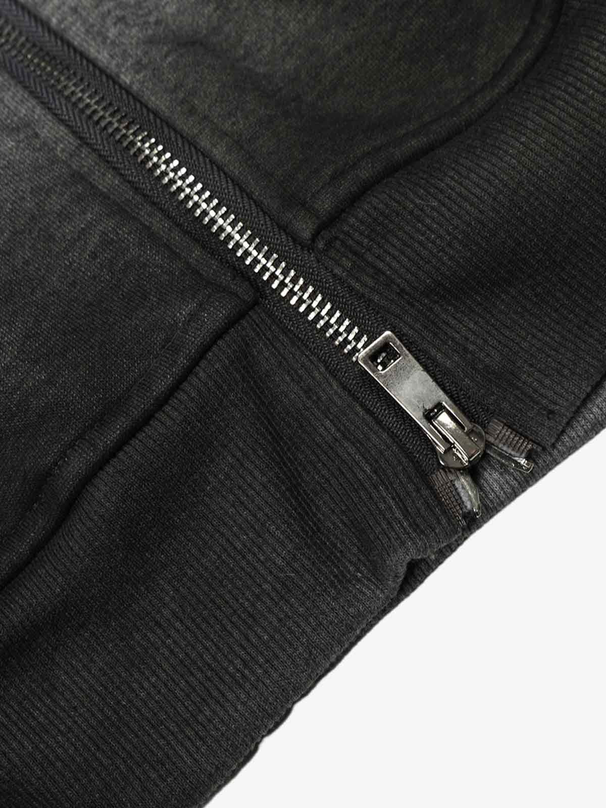 Distressed Studded Gradient Zip Up Hoodie 