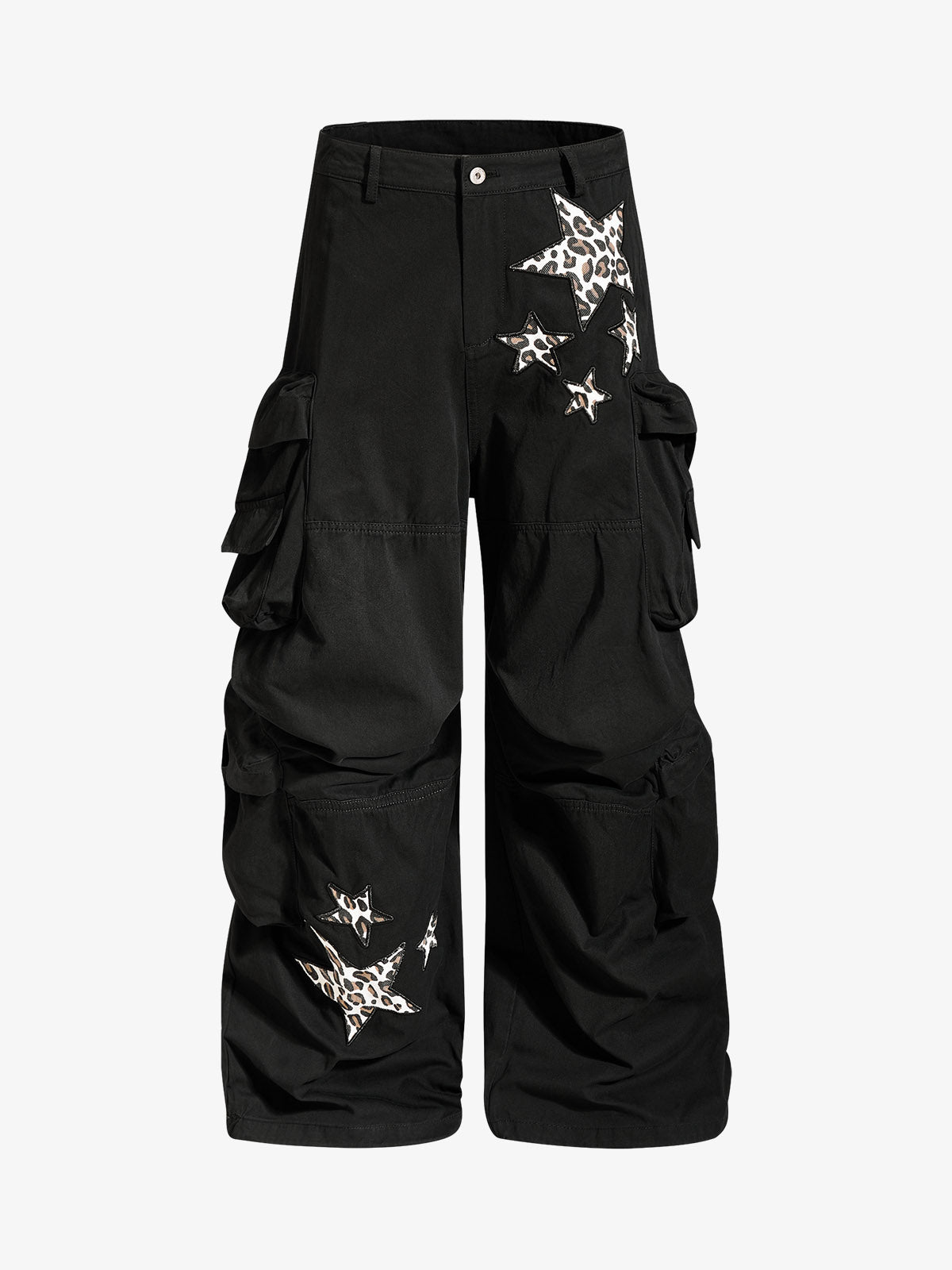 Cotton Twill Utility Jacket with Star & Leopard Embroidery