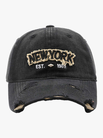 Vintage Washed Distressed Letter Embroidery Baseball Cap 