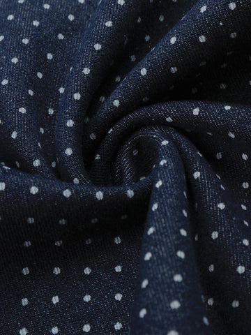 Star Embroidered Polka Dot Jeans