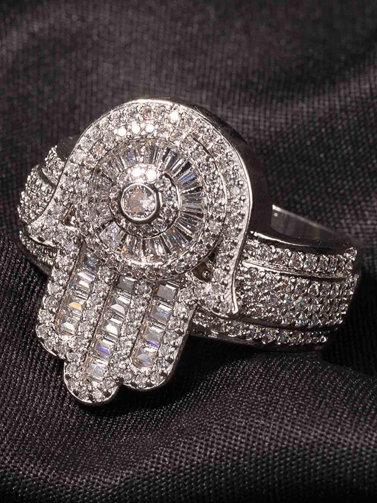 Zircon Palm Statement Ring 