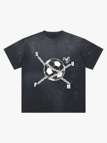 Chained Soccer Ball Graphic T-Shirt 
