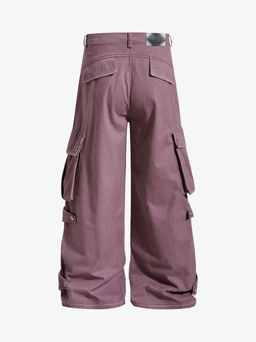 Multi-Pocket Wide-Leg Cargo Pants 