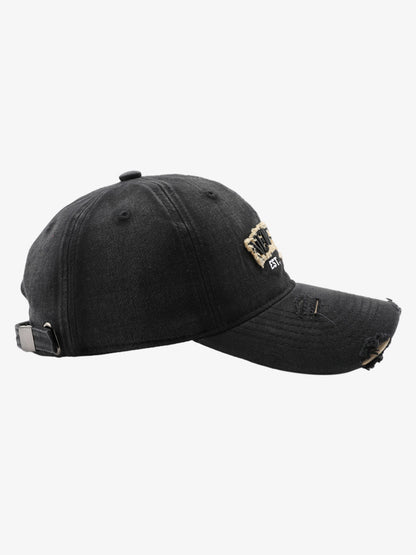 Vintage Washed Distressed Letter Embroidery Baseball Cap 