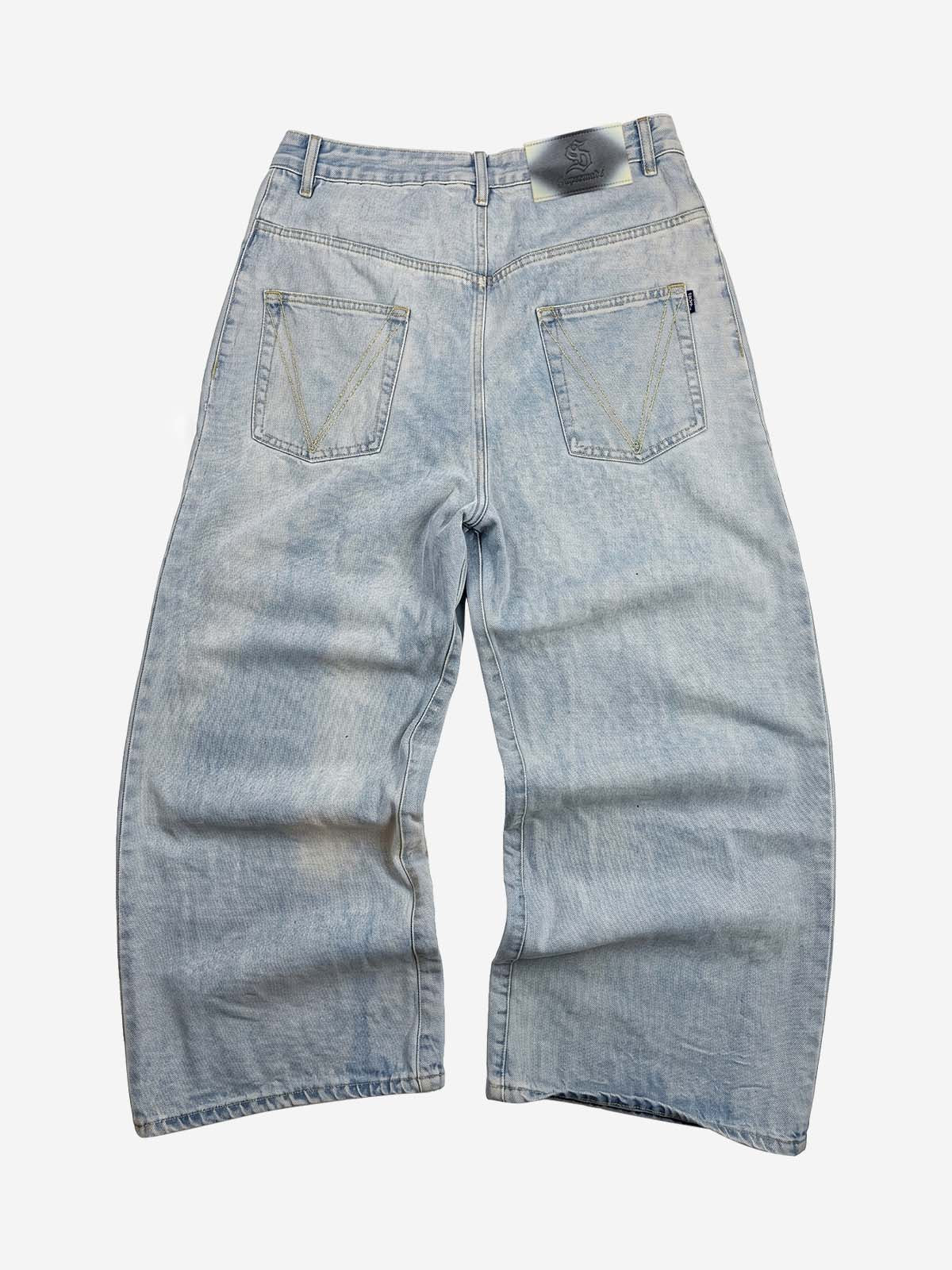 Vintage Washed Straight-Leg Jeans