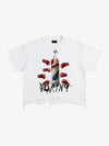 T-Shirt mit Boxmotiv im Used-Look