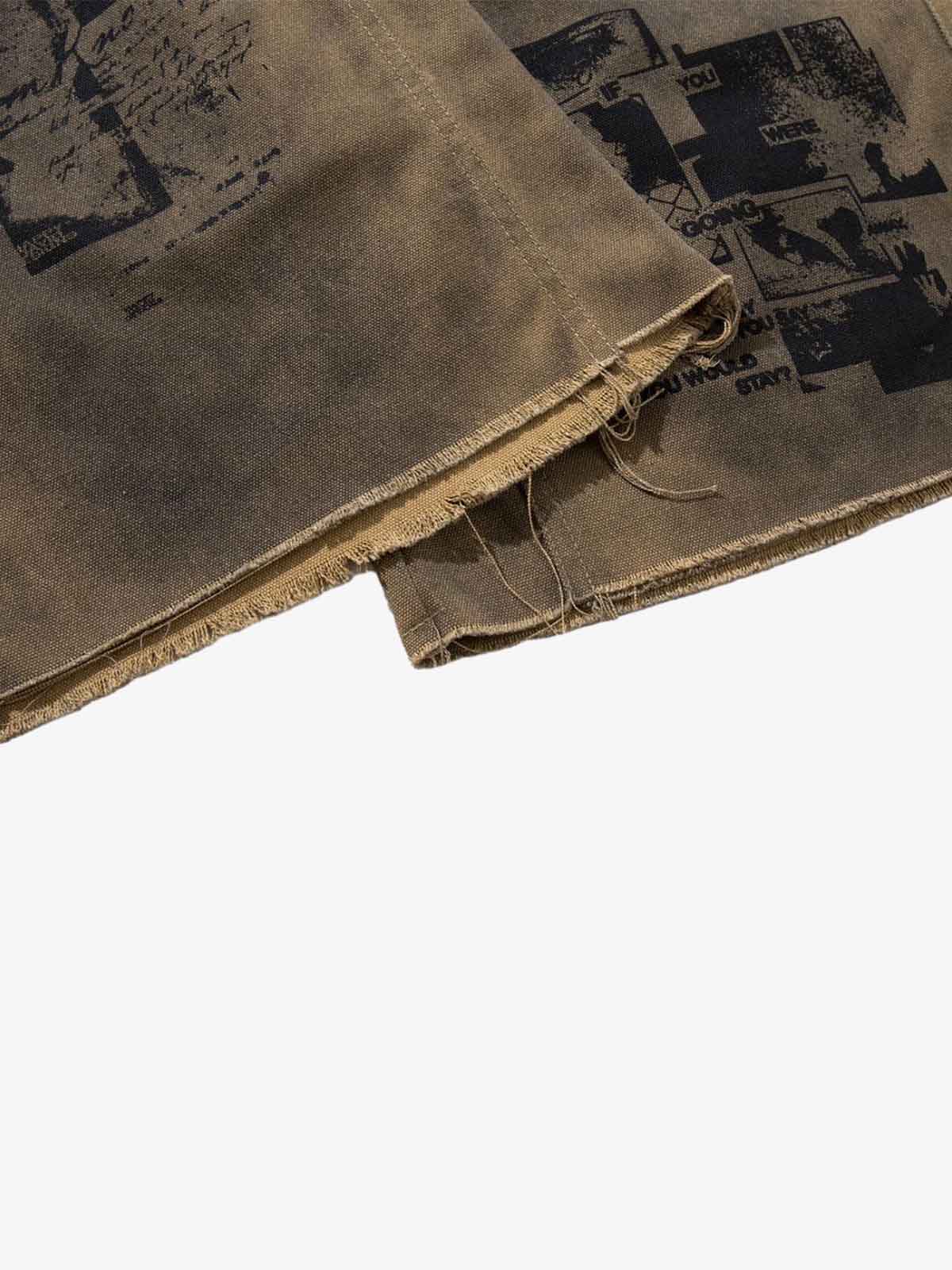 Jeansshorts mit schmutzigem Schlammwaschmuster
