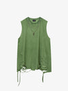 Street Ripped Vest with Detachable Necklace 