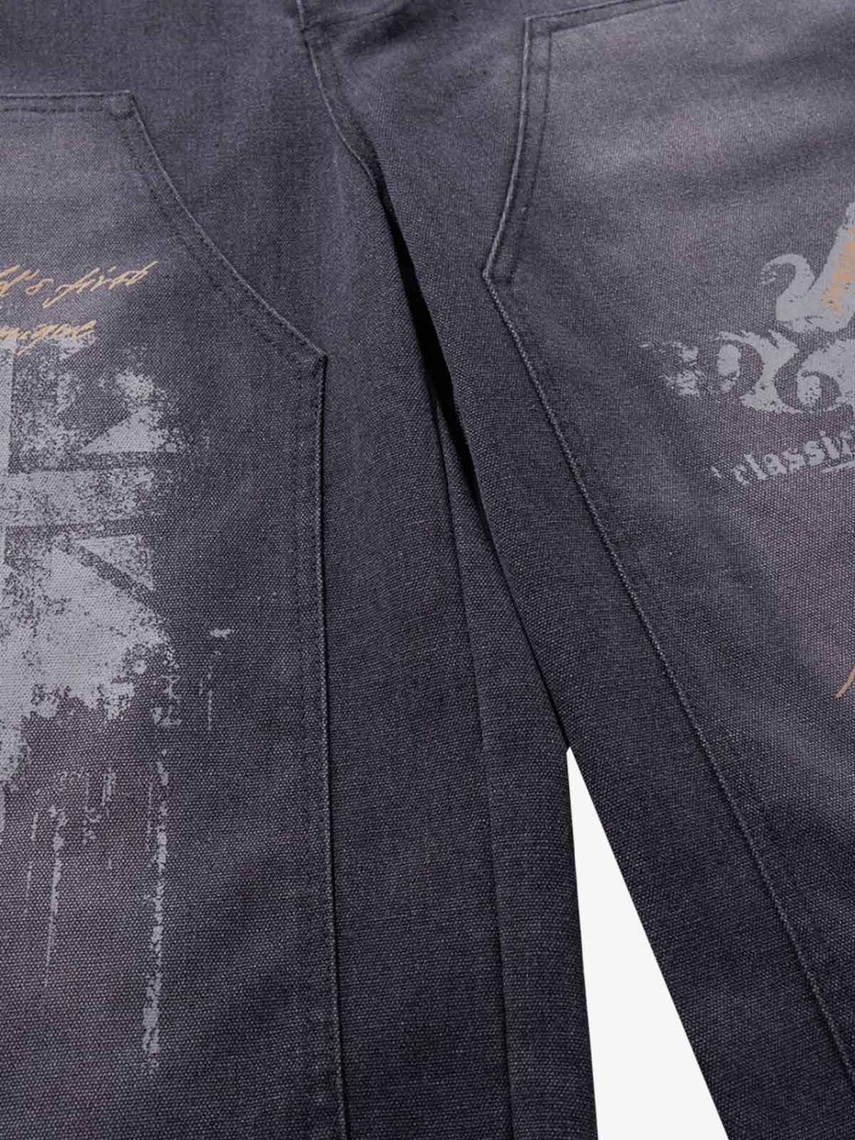 Jeansshorts mit mehreren Knöpfen und Used-Look