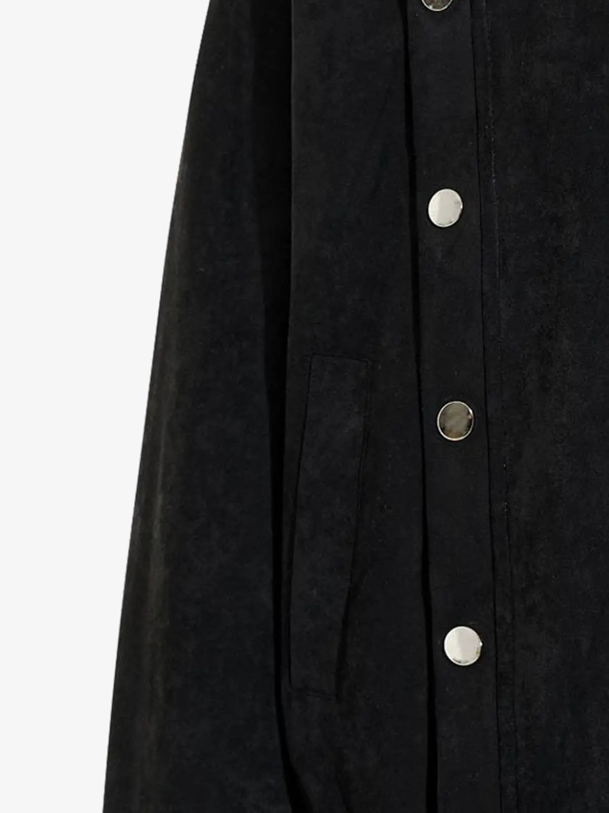 Vintage Stand Collar Metal Button-Structured Bomber Jacket 