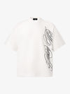 Waffelstrick-T-Shirt mit seitlichem Schriftzug