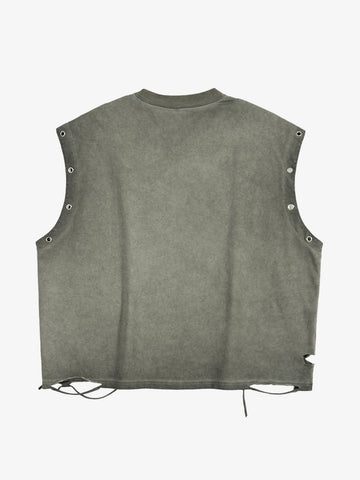 Floral Skeleton Heart Graphic Sleeveless T-Shirt 