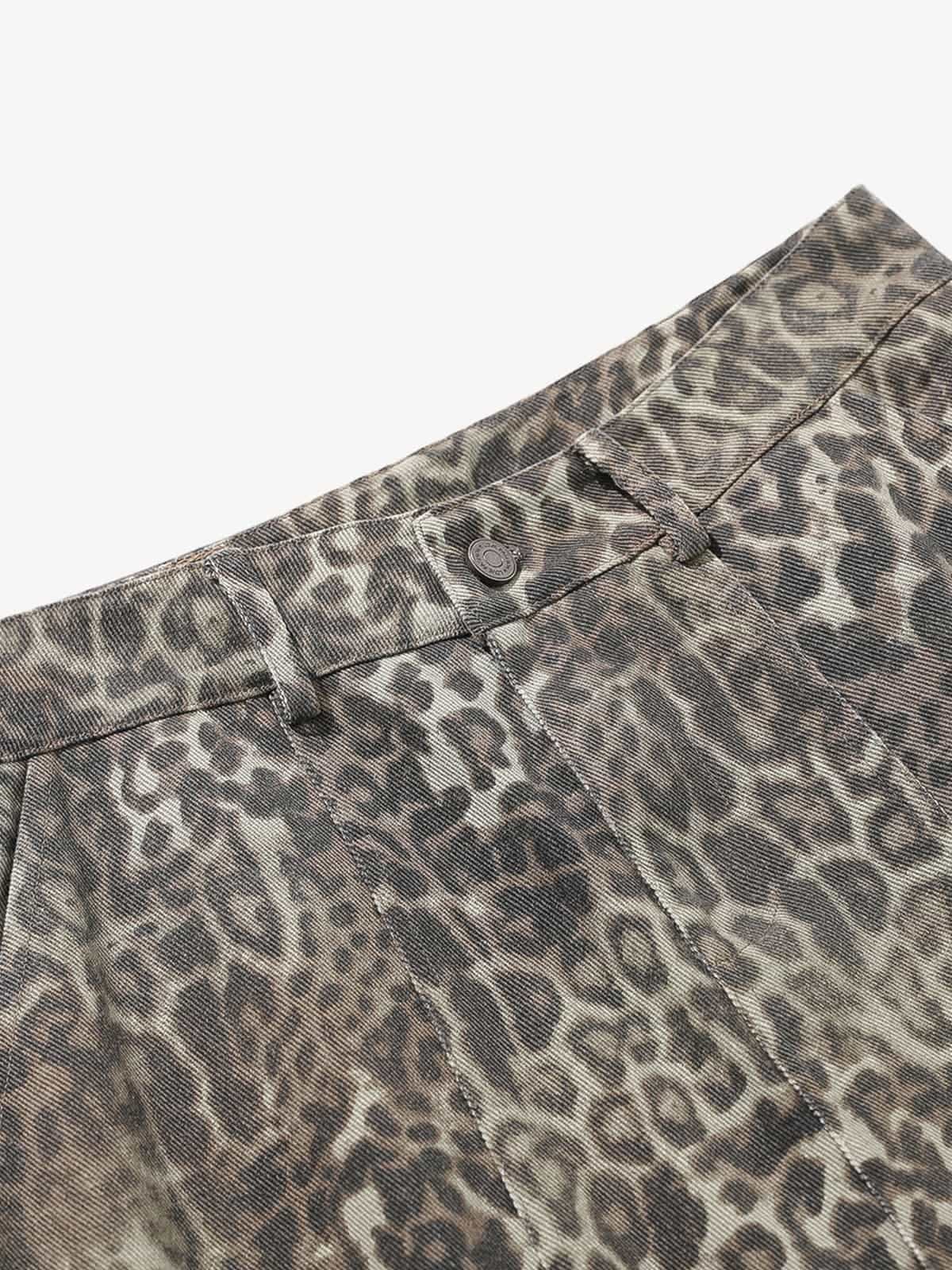 Vintage Leopard Print Cargo Barrel Pants 