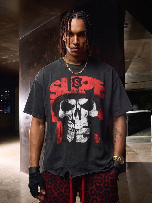 Vintage Gothic Totenkopf-T-Shirt