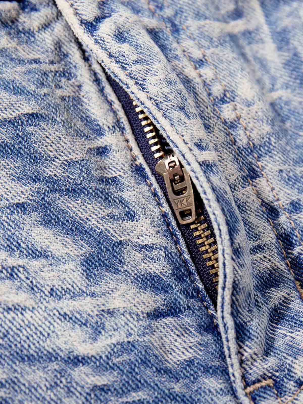 Cloud Texture Jacquard Effect Wide-Leg Jeans 