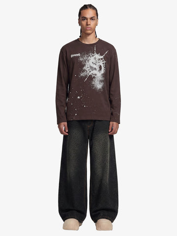 Denim Street Leopard Print Barrel Jeans - 2458 