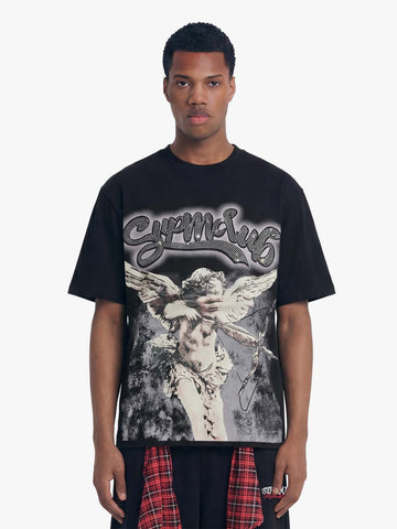 Retro Cupid Rhinestone Graphic T-Shirt 
