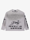 Waffelstrick Distressed Gradient Print Long-T-Shirt