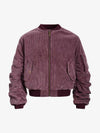 Vintage Washed Corduroy Distressed Bomber Jacket 