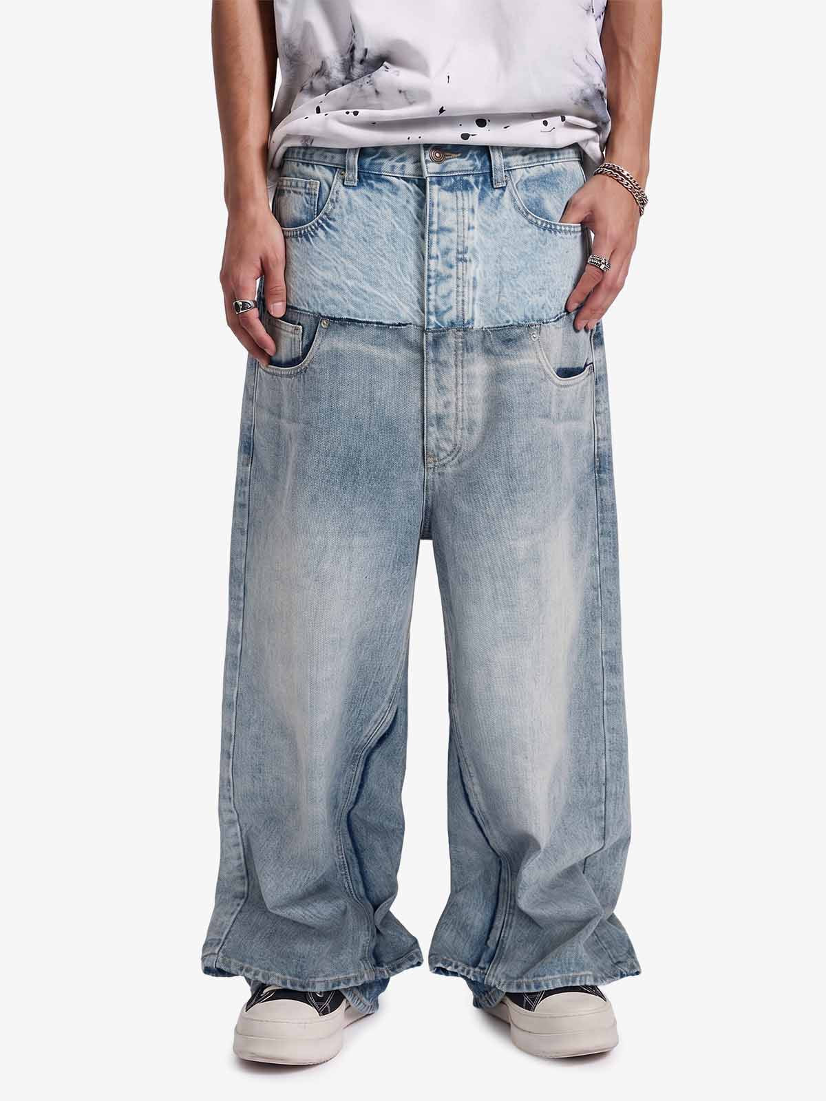 Baggy Jeans mit doppelter Stofflage
