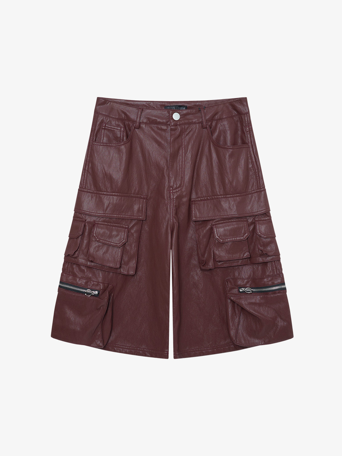 Faux Leather Cargo Jorts 