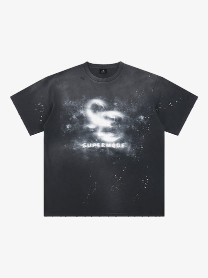 Washed Spray Graphic T-Shirt 