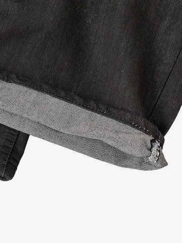Schwarze Jeans mit weitem Bein – Hochgeschnittene, locker sitzende Baumwolljeans