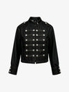 Vintage Militär-Jeansjacke mit silbernen Knöpfen