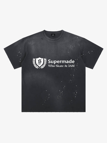 Vintage Washed Supermade Crest Logo T-Shirt 