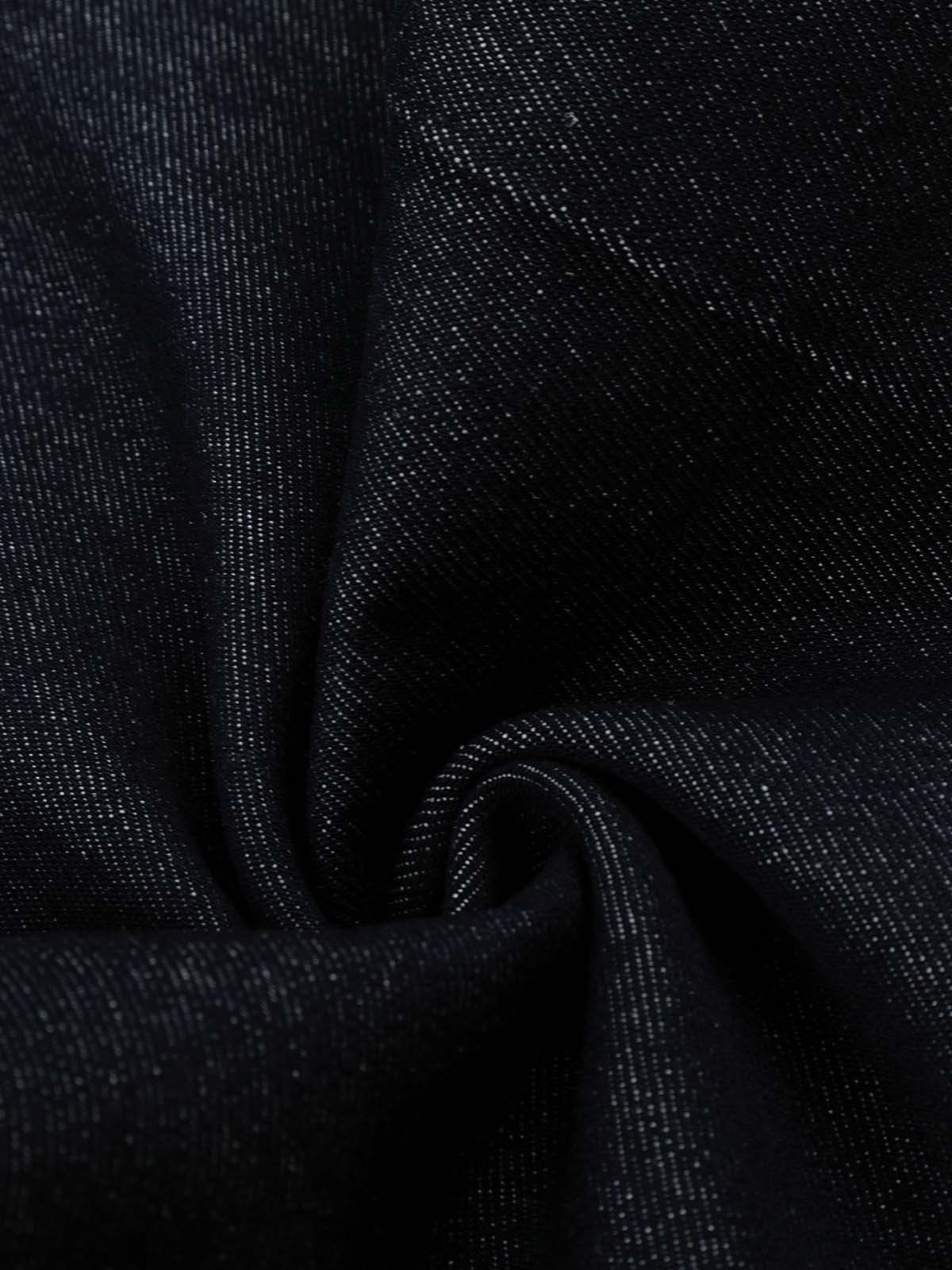 Raw Denim Straight-Leg Jeans – High-Rise Selvedge Cotton with Copper Rivets
