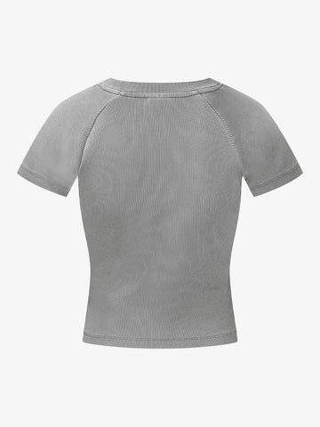 Geripptes Stricktop – Figurbetontes Basic-Teil aus Stretch-Baumwollmischung