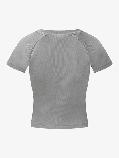Geripptes Stricktop – Figurbetontes Basic-Teil aus Stretch-Baumwollmischung