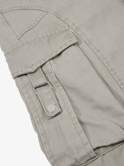 Ruched Cuffs Curved Cargo Pants 