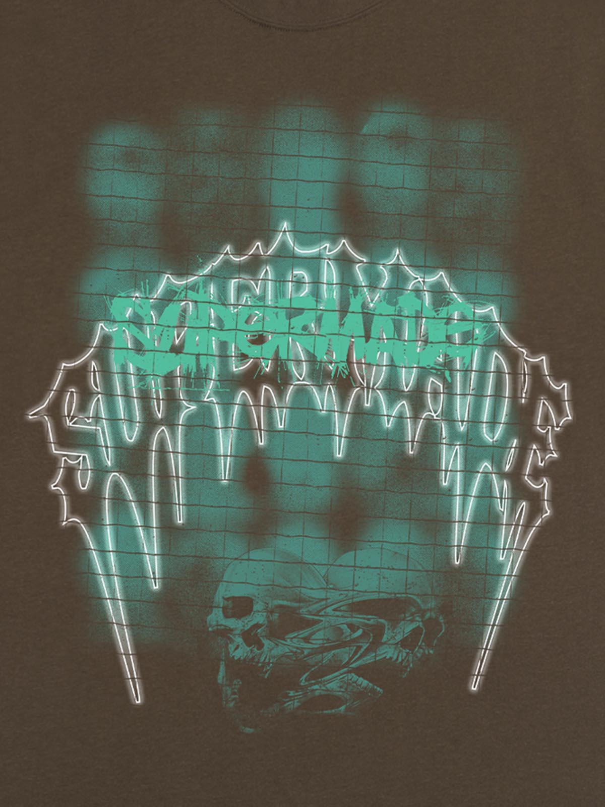 Dark Grid Skull Graphic T-Shirt 