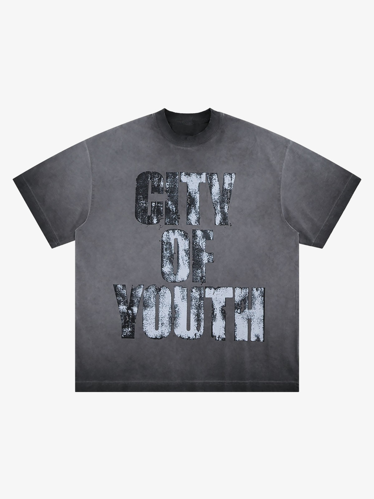 Vintage Gradient Spray Letter Print T-Shirt 