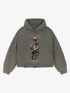 Vintage Washed Snake Staff Graphic Hoodie 