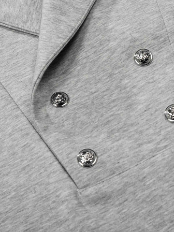 T-Shirt mit Schalkragen und Knopfleiste