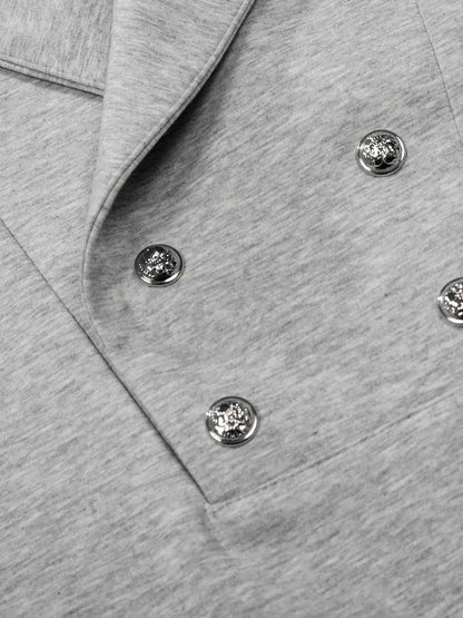 T-Shirt mit Schalkragen und Knopfleiste