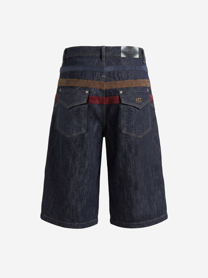 Vintage Shorts mit weitem Bein und Sternenbesatz