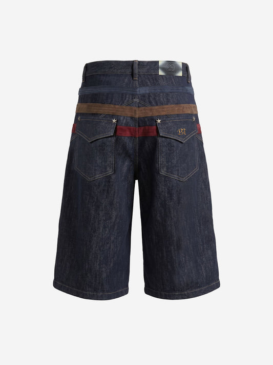 Vintage Shorts mit weitem Bein und Sternenbesatz