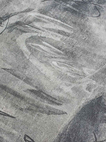 Hand Drawn Scribble Print Baggy Jeans 